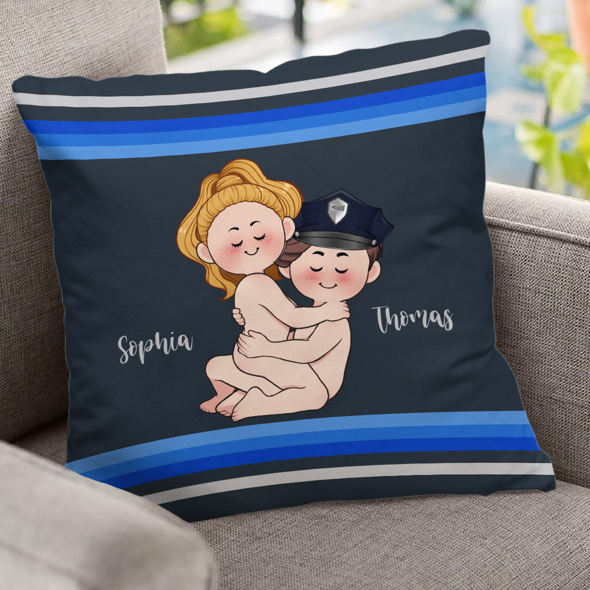 Ich liebe die Polizei – Personalisiertes Pärchenkissen