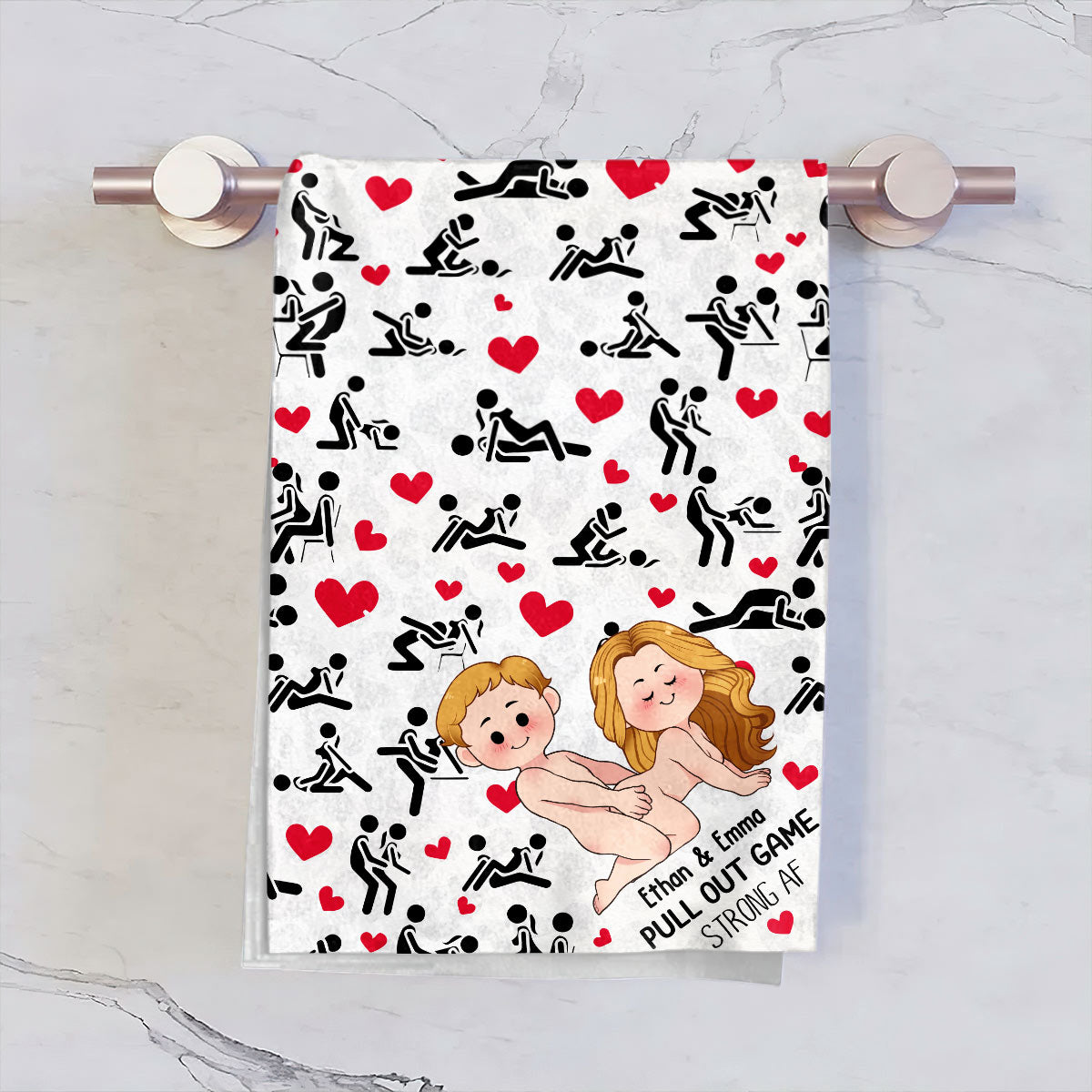 Ausziehbares Spiel – Personalisiertes Golfhandtuch für Paare