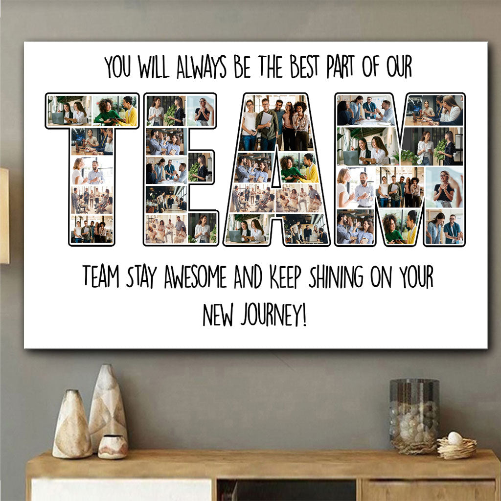 Das Beste an unserem Team – personalisierte Leinwandbilder und Poster für Kollegen
