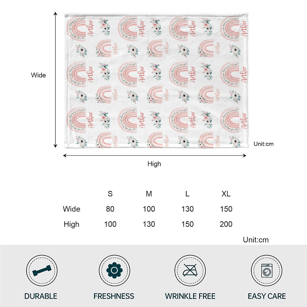 Retro Rainbow Custom Name - Personalized grandson Blanket