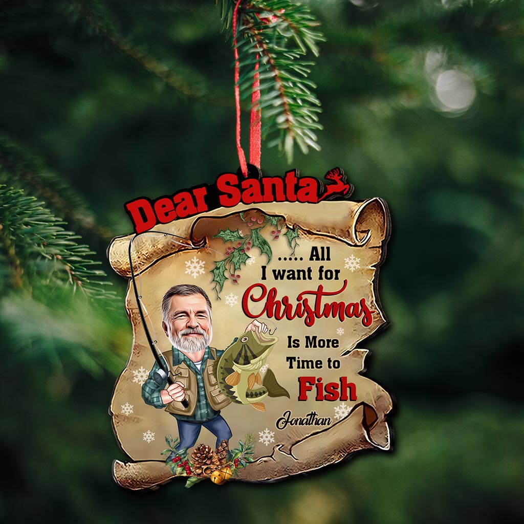 Dear Santa - Personalized Fishing Ornament
