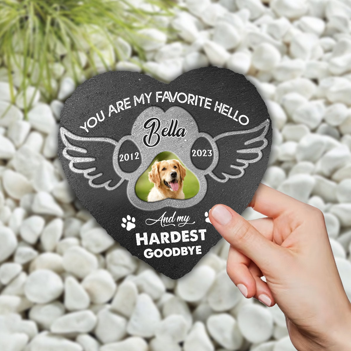 Best Friends Are Never Forgotten - Personalized Dog Heart Shaped Stone