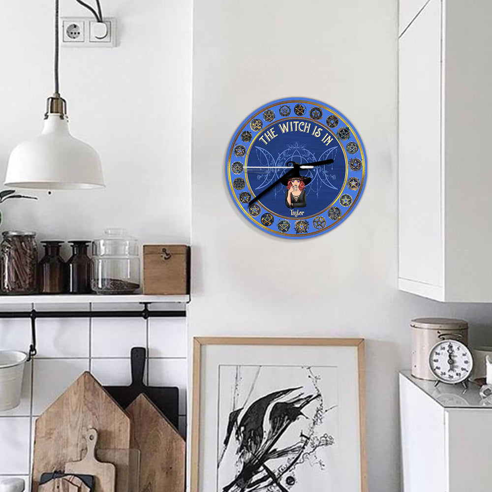 The Witch Is In - Personalized Witch Wall Clock