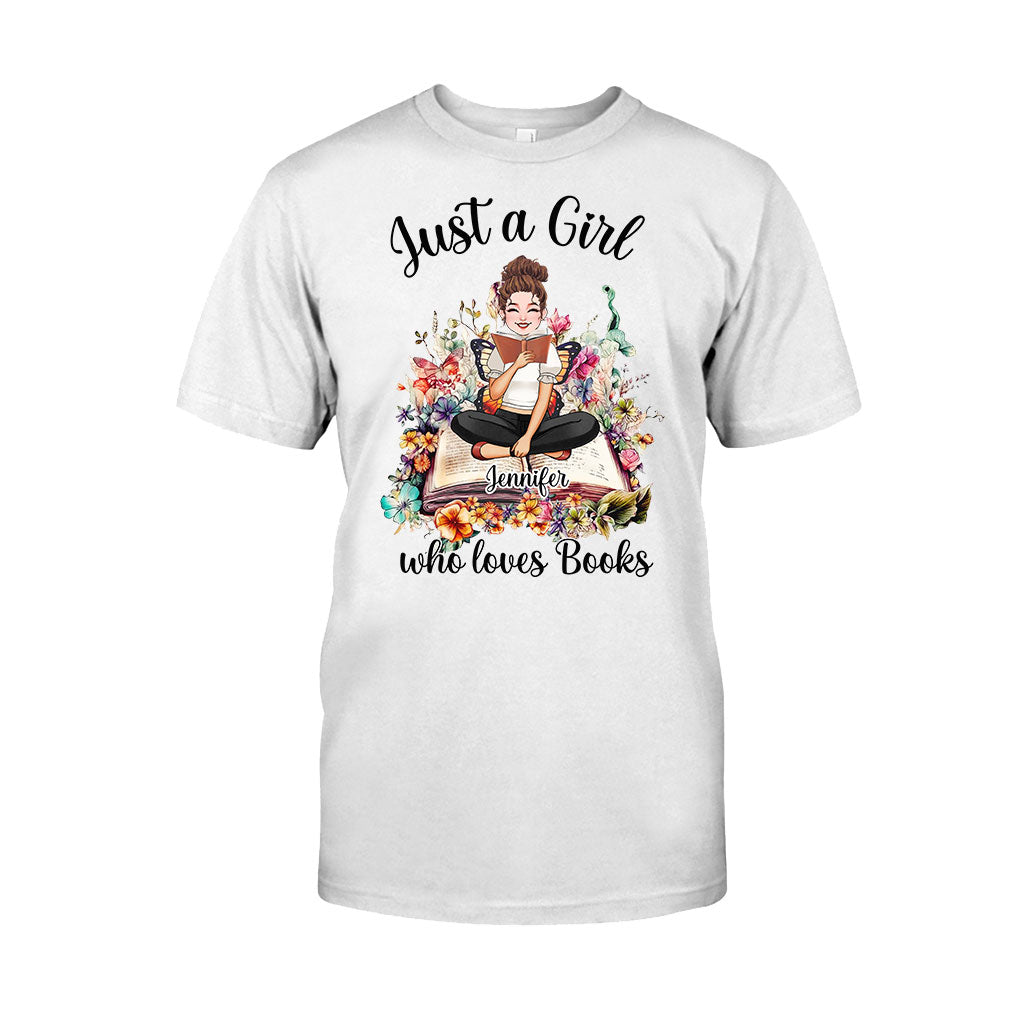 Einfach ein Mädchen, das Bücher liebt – personalisiertes Buch-T-Shirt und Hoodie