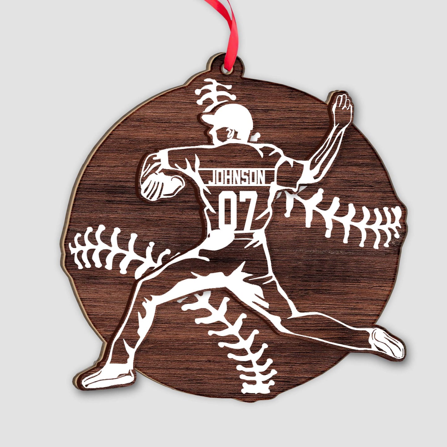 Baseball-Saison – Personalisierter Baseball-Weihnachtsbaumschmuck (2-lagig)