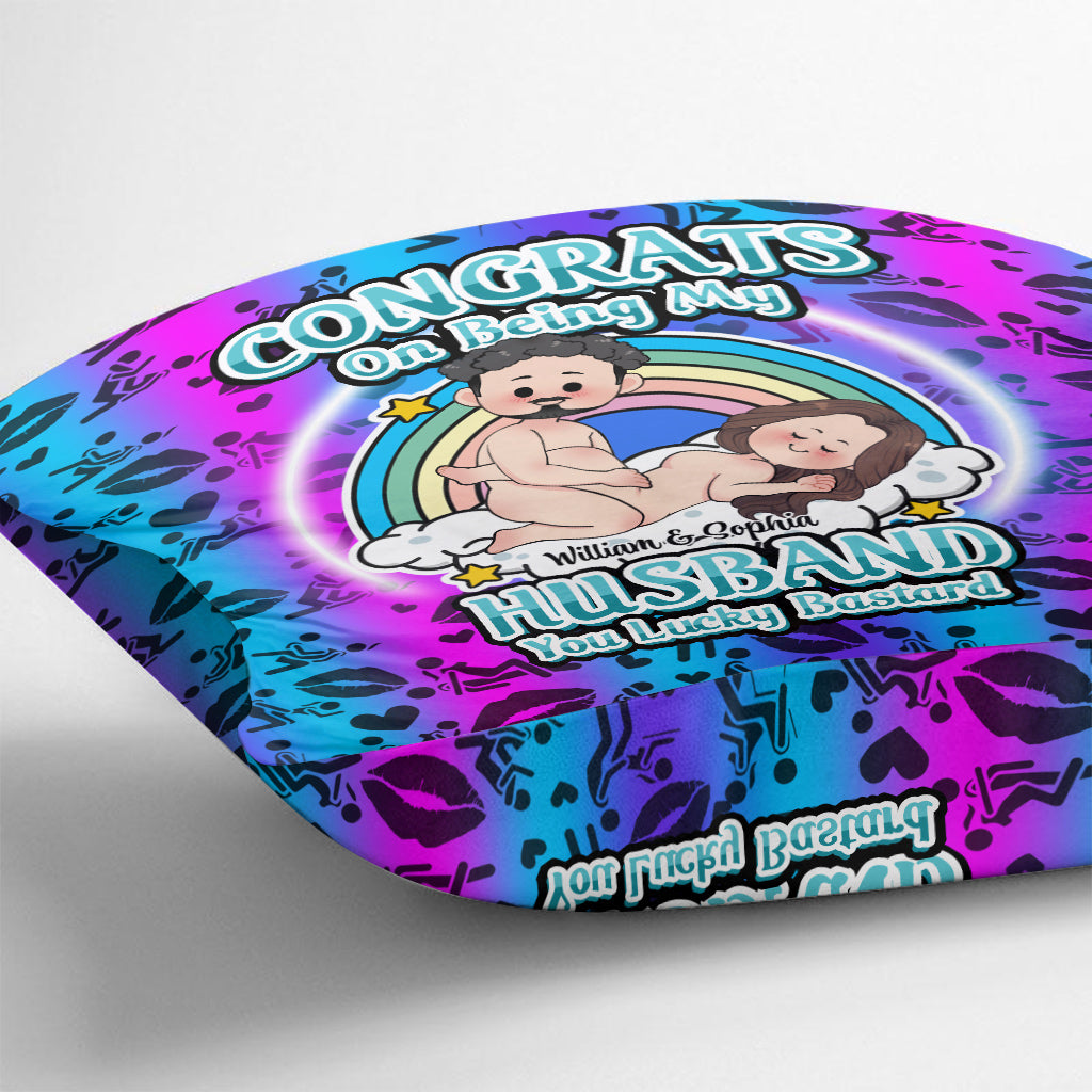 Glückwunsch, dass du mein Ehemann bist – personalisiertes Kissen für Ehepaare