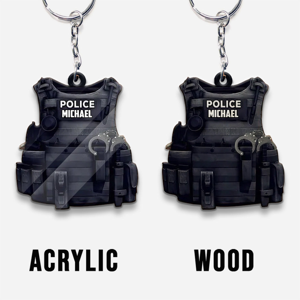 Police Officer Armor - Personalized Police Officer Keychain