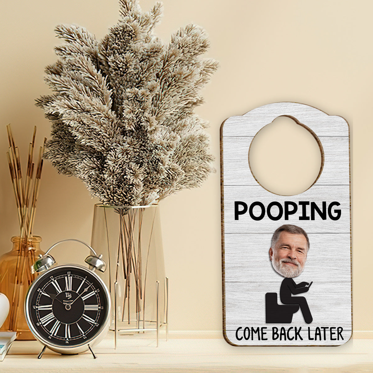 Lustiges Badezimmerschild – Personalisiertes zweilagiges Holzschild „Vater“ / Holzplakette