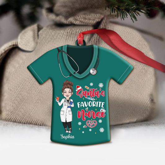 Weihnachtsmanns Lieblingskrankenschwester – Personalisierter Krankenschwester-Weihnachtsbaumschmuck