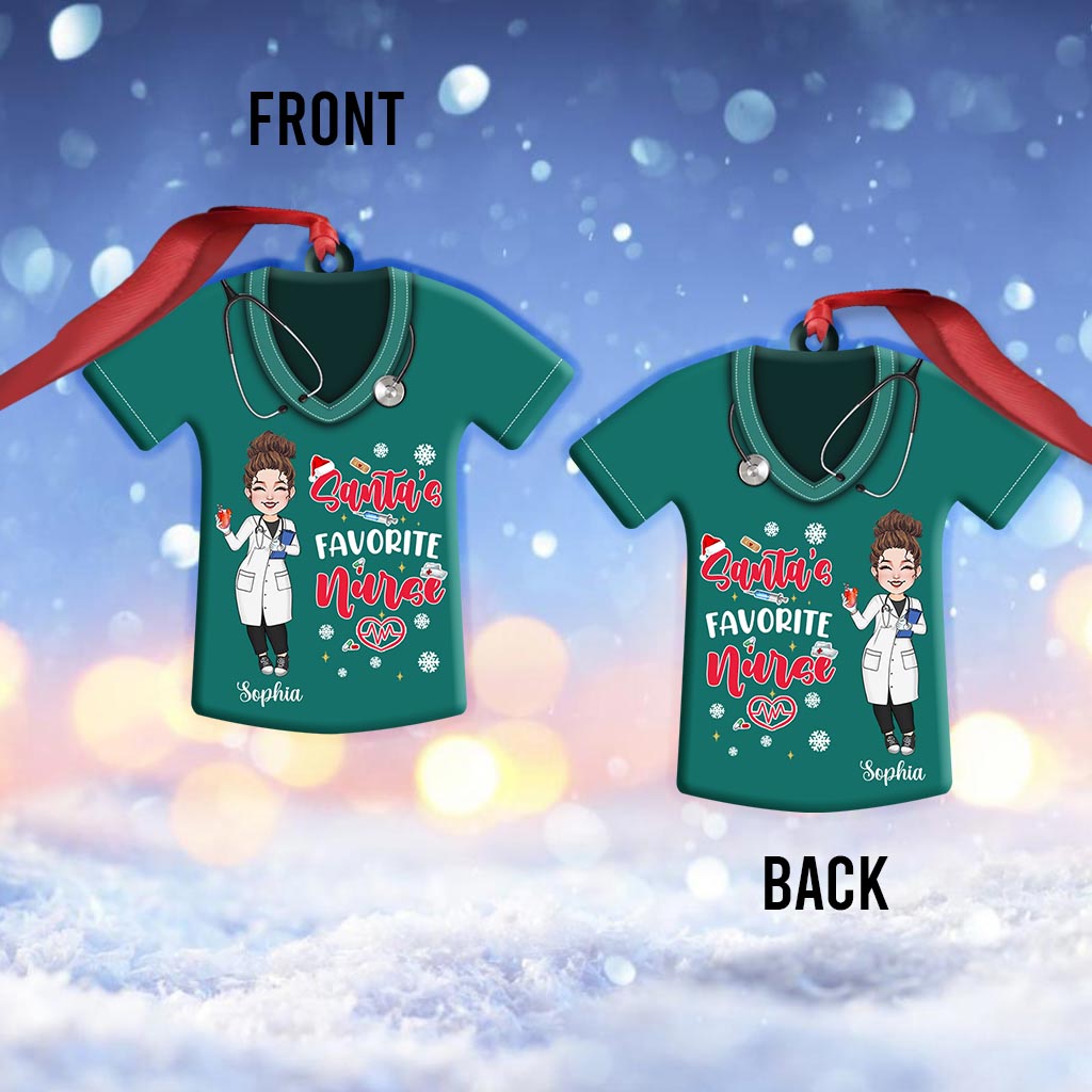 Weihnachtsmanns Lieblingskrankenschwester – Personalisierter Krankenschwester-Weihnachtsbaumschmuck