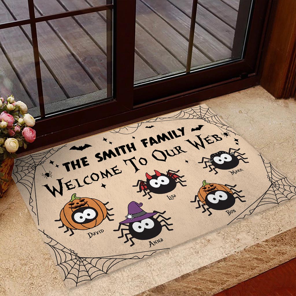 Welcome To Our Web - Personalized Family Doormat