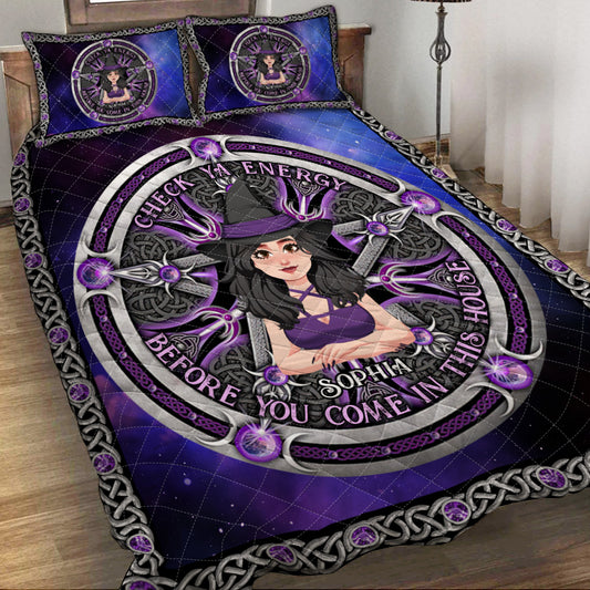 Check Ya Energy - Personalized Witch Quilt Set