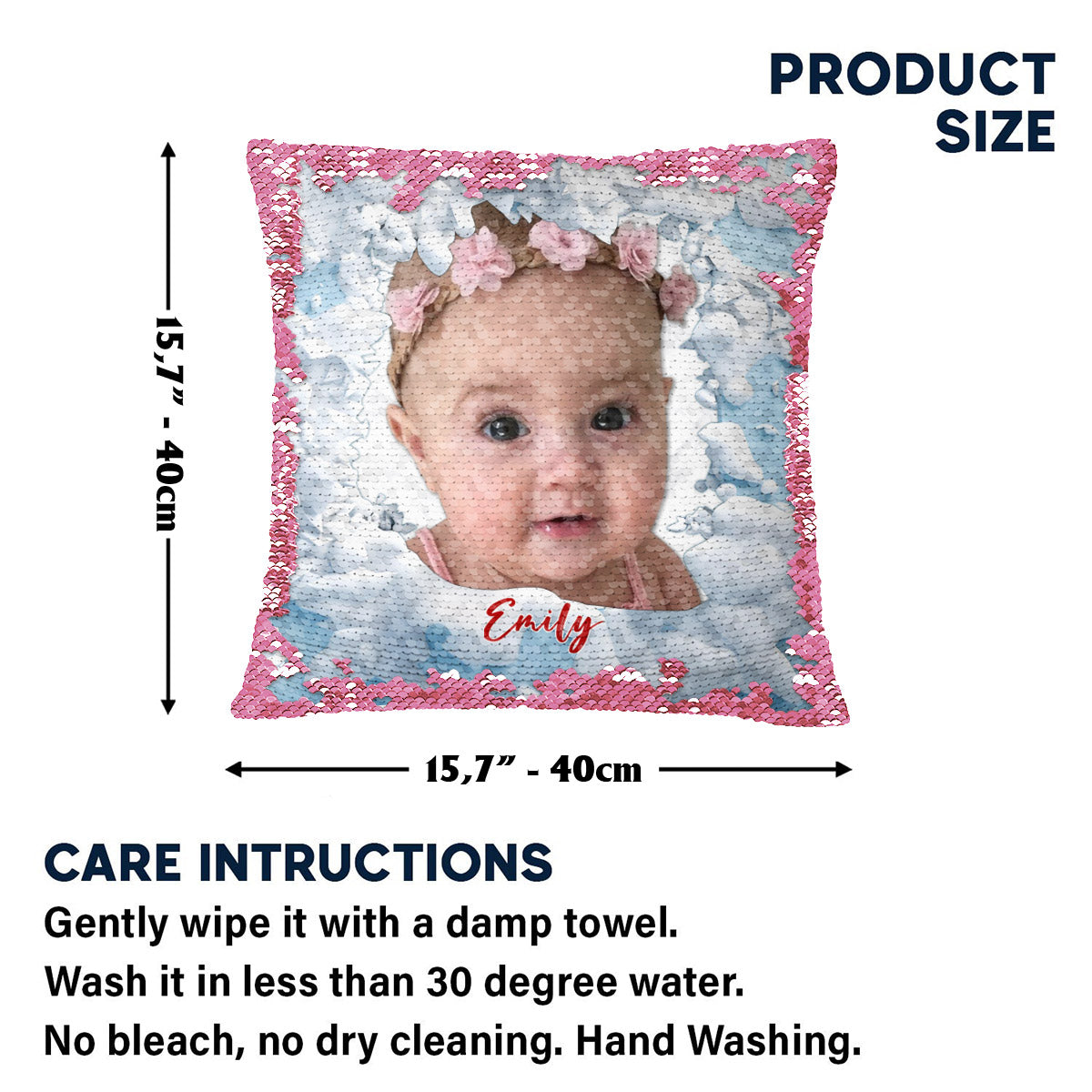 Meine Kinder – Personalisierter Pailletten-Kissenbezug für Kinder 