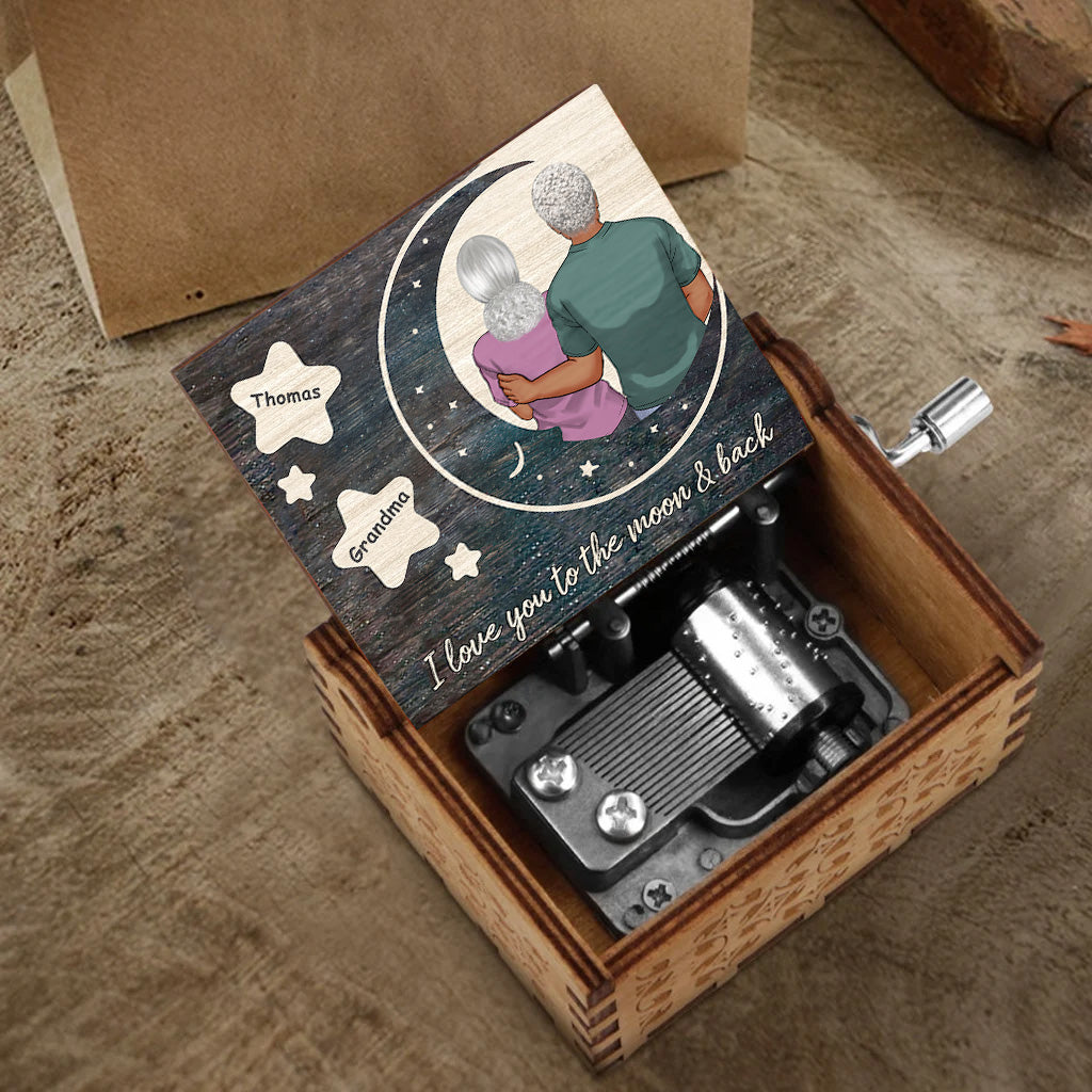 Ich liebe dich – Geschenk für Mama, Tochter, Sohn, Enkelin, Enkel, Oma – Personalisierte Spieluhr mit Handkurbel