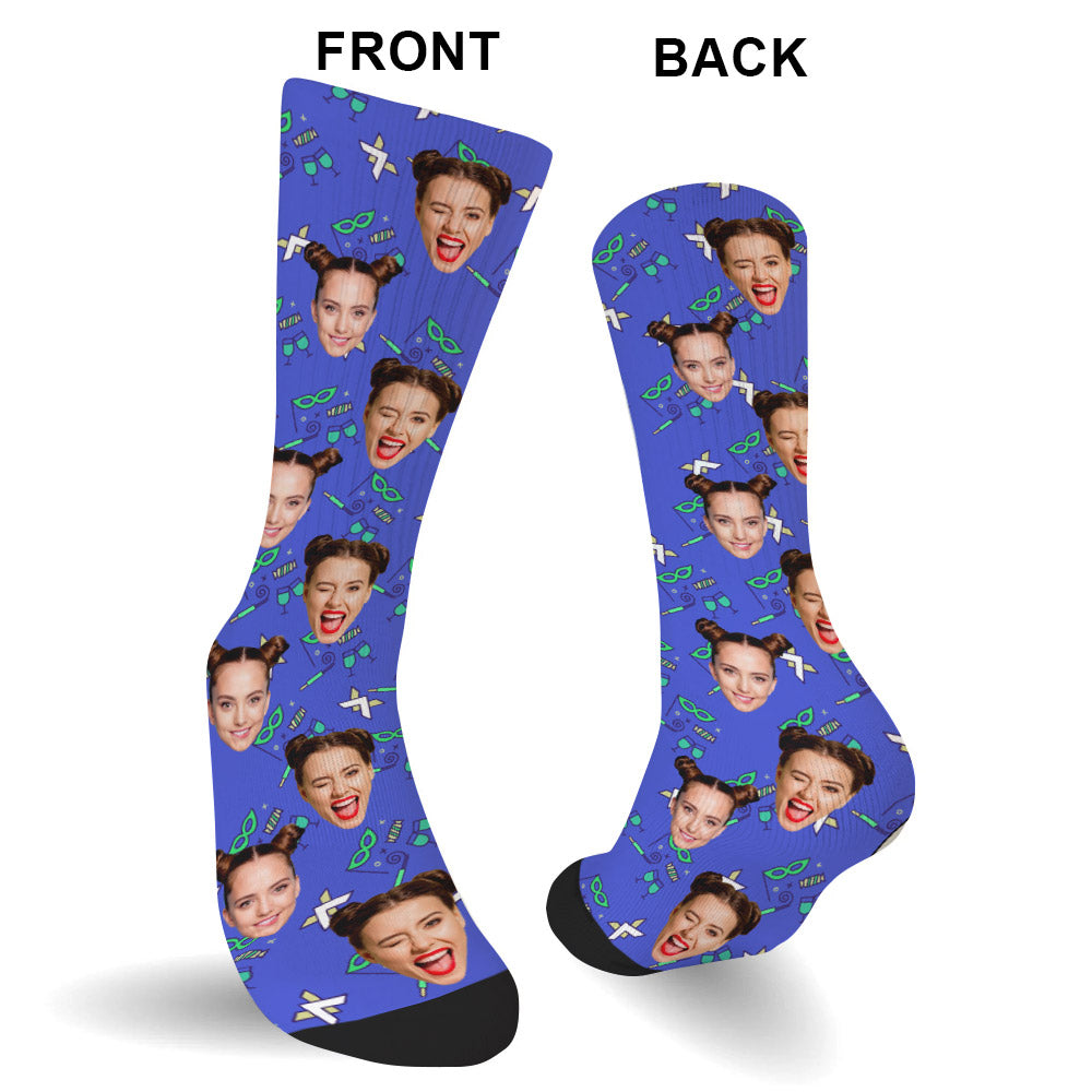 Individuelles Gesichtsmuster für Partys – Personalisierte Geschwistersocken