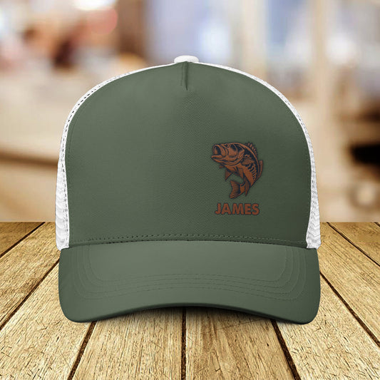 Bass Fishing Hat - Personalized Fishing Trucker Hat