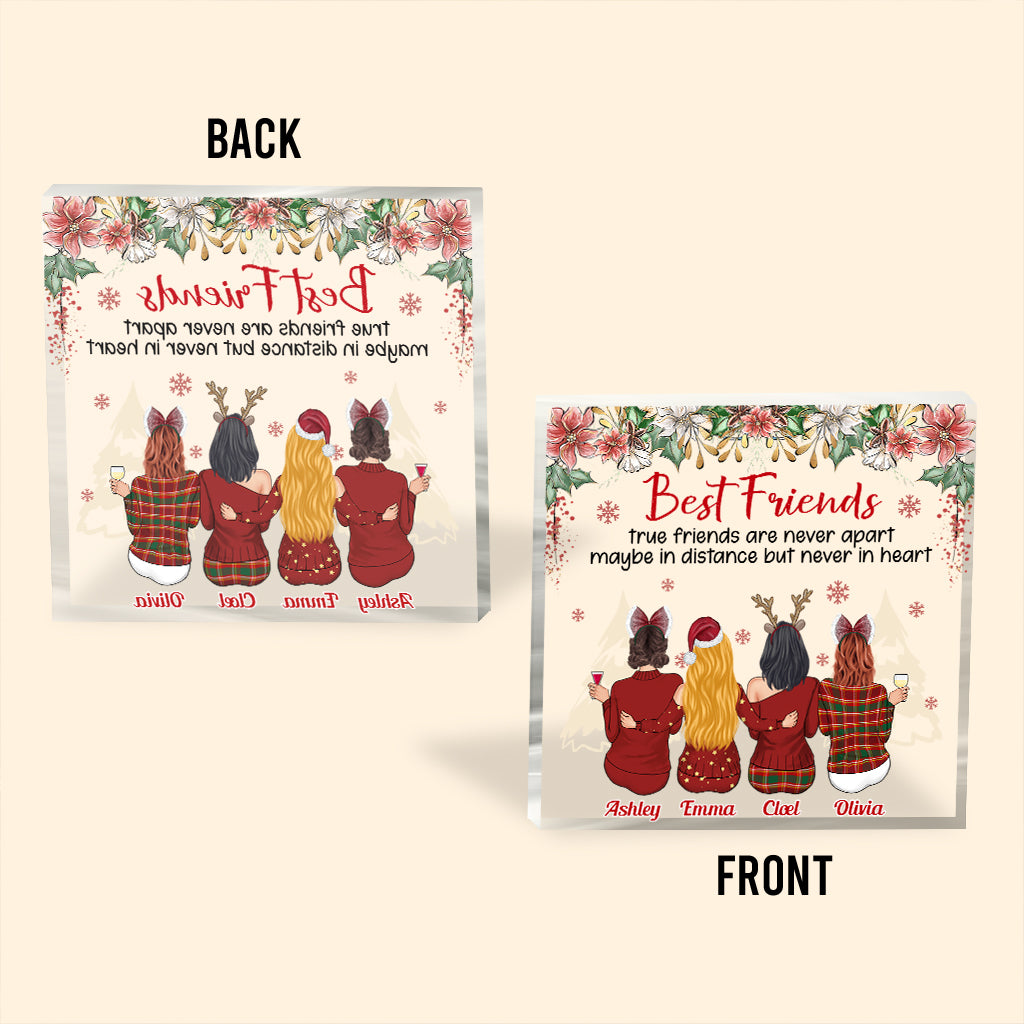 Wahre Freunde sind nie getrennt – Personalisierte Acrylplakette in individueller Form für beste Freunde