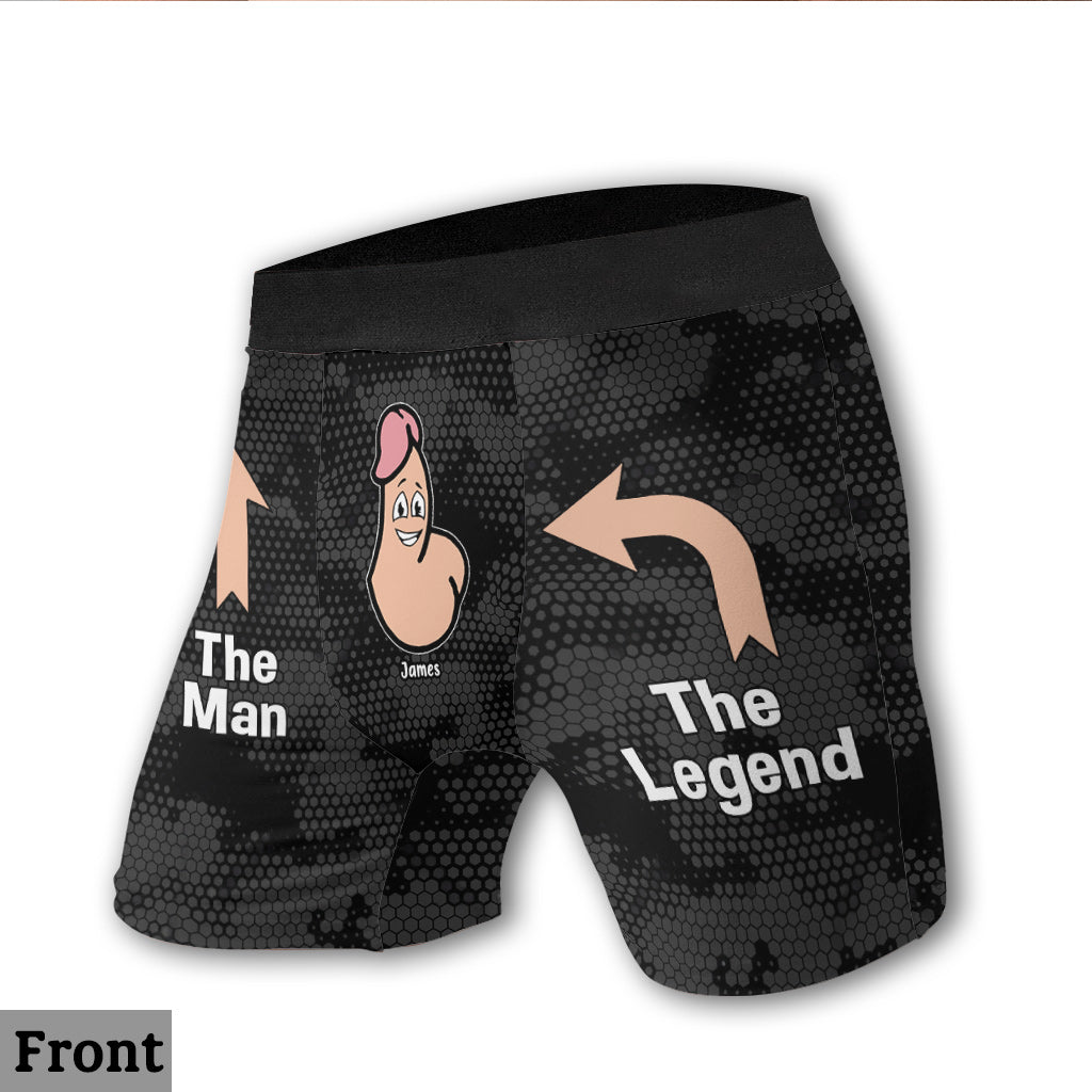 Der Mann, die Legende – Personalisierte Boxershorts für Männerpaare