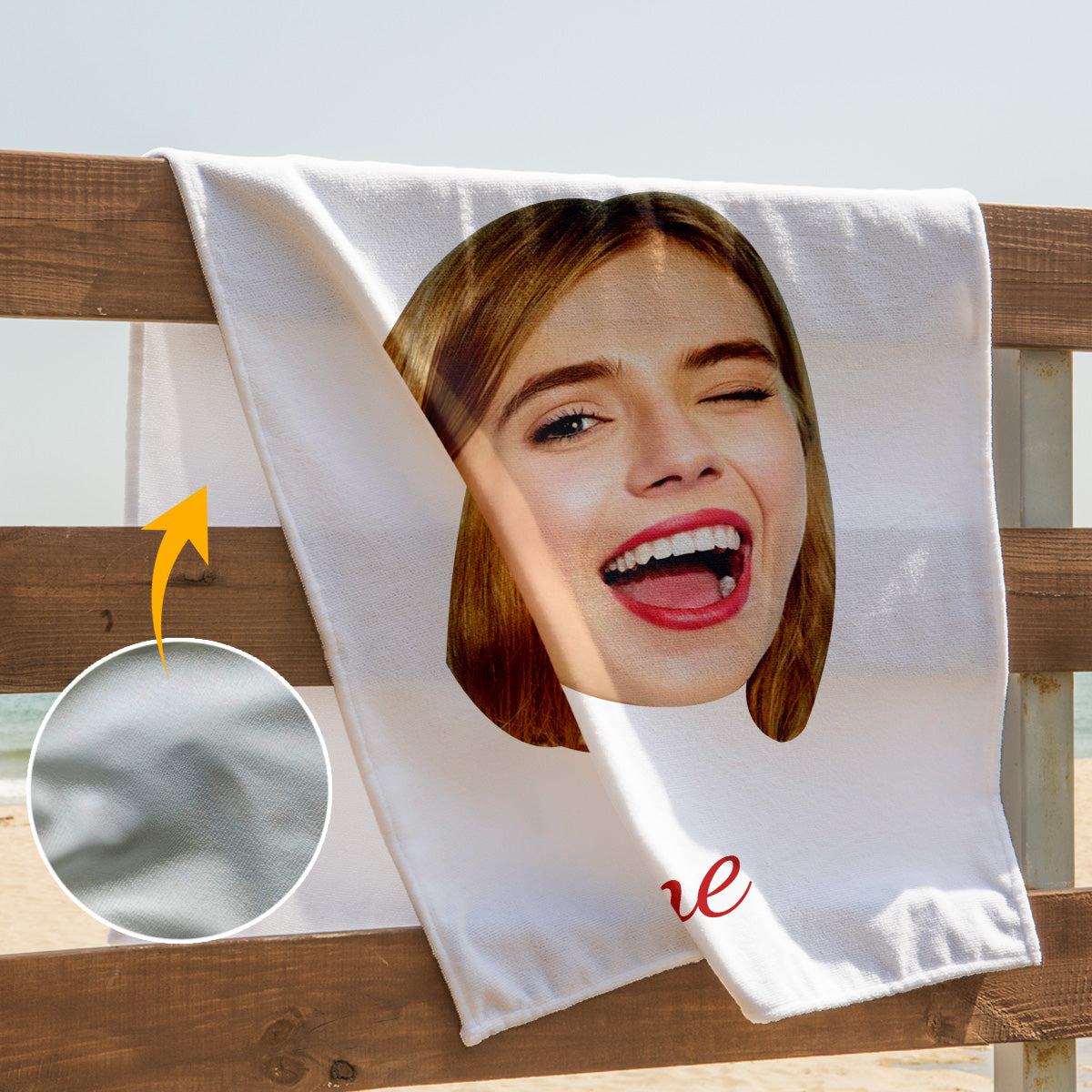 Funny Face - Personalized Beach Towel