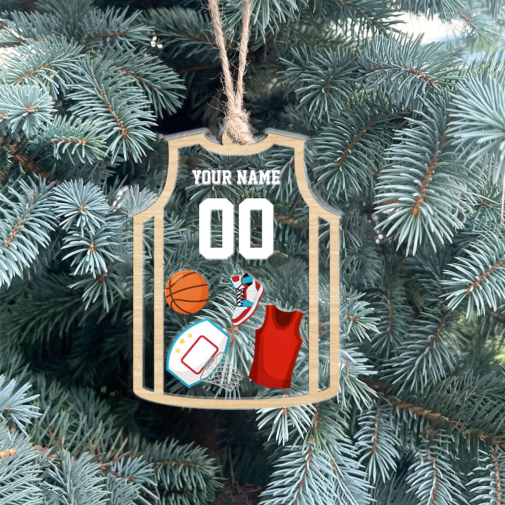 Funny Basketball Ornament - Personalized Basketball 3 Layered Shaker Ornament
