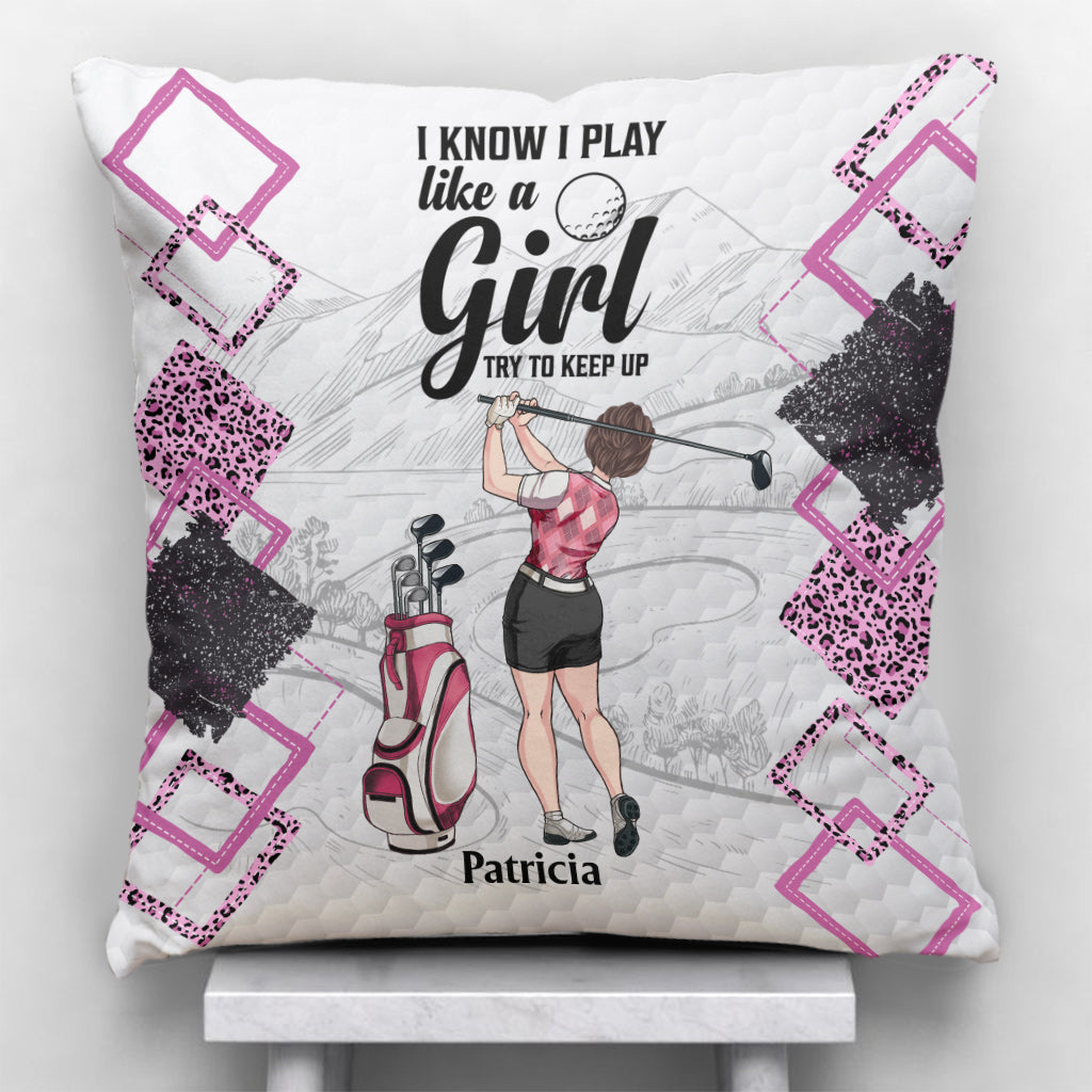 Golf Instruction - Golf gift for her, girlfriend, wife, daughter - Personalized Throw Pillow