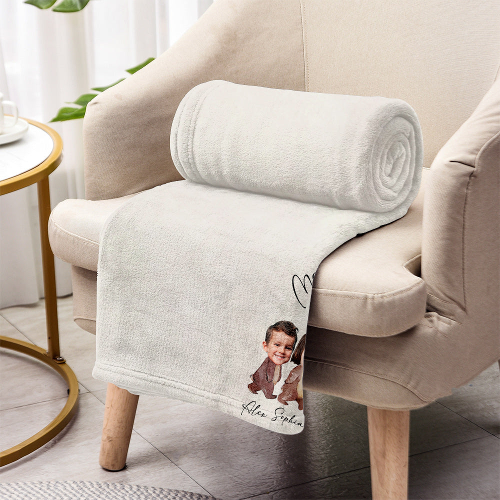 Aquarellfoto von Mama Bär – Personalisierte Mutterdecke