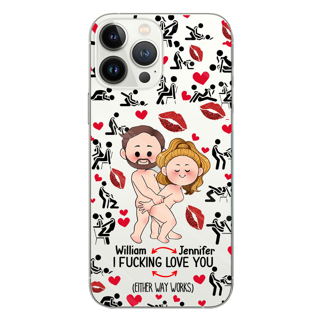 Ich liebe dich – Geschenk für Ehemann, Ehefrau, Freund, Freundin – Personalisierte transparente Handyhülle