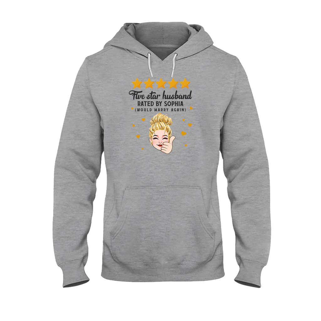 Fünf-Sterne-Ehepaar – Personalisiertes T-Shirt und Hoodie für Ehepaare