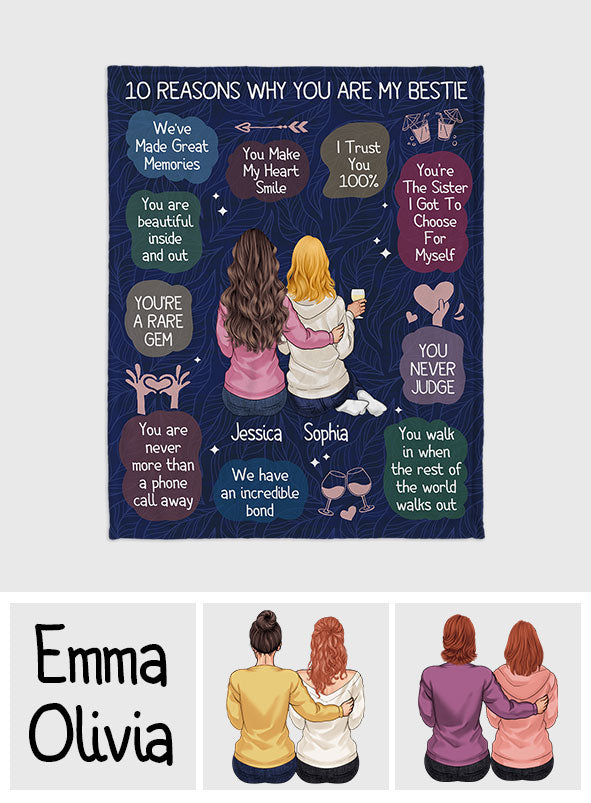 Du bist meine beste Freundin – personalisierte Freundschaftsdecke