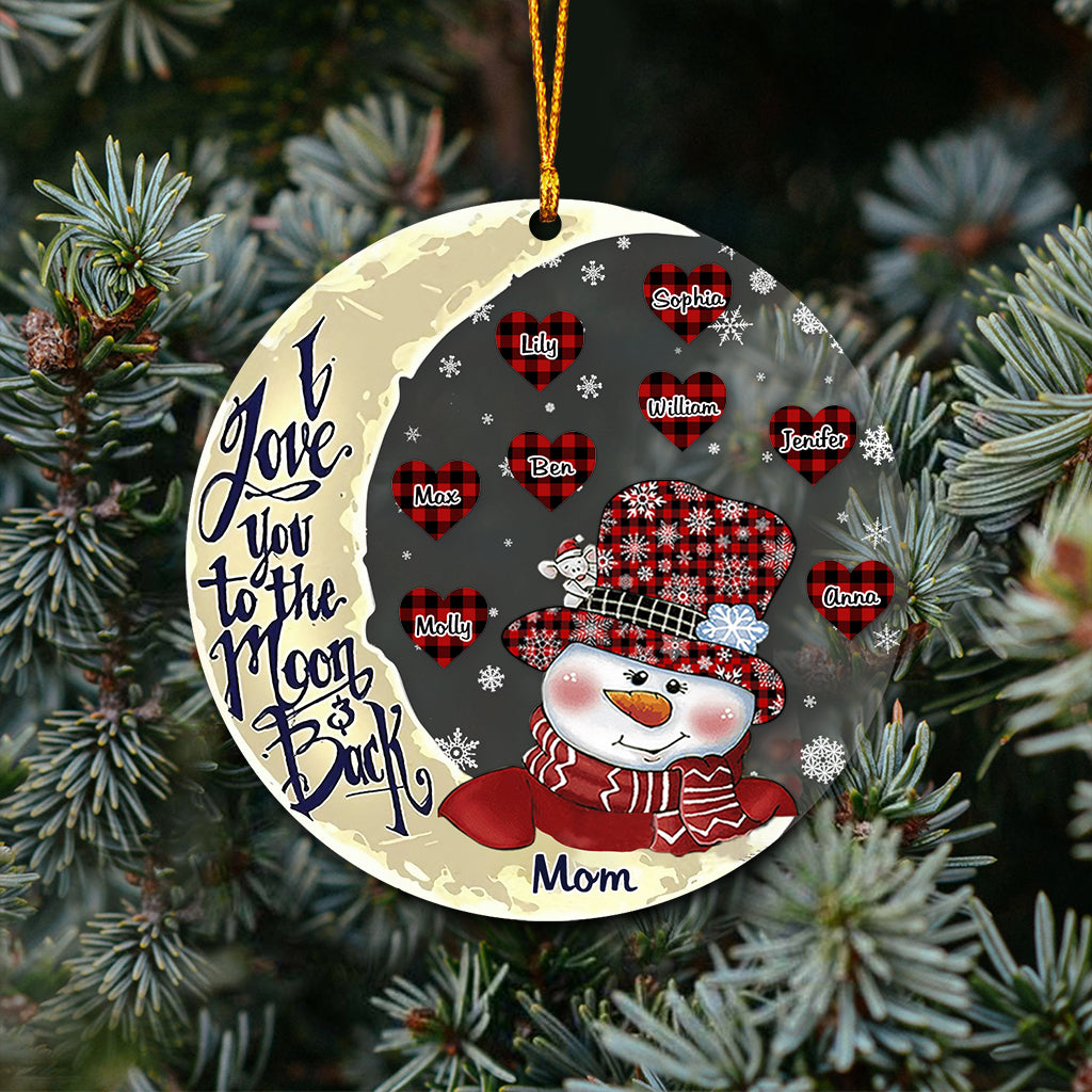 I Love You To The Moon - Gift for grandma, grandpa, mom, dad - Personalized Ornament
