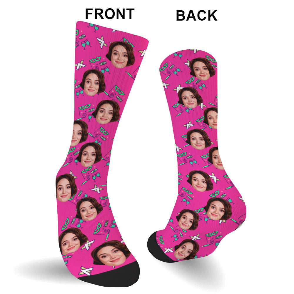 Custom Face Party Pattern - Personalized Aunt Socks