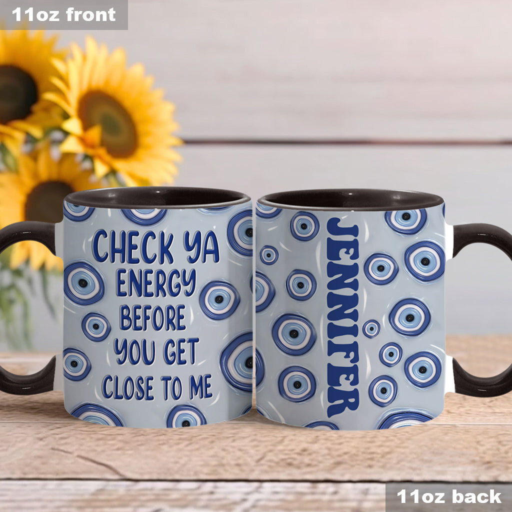 Check Ya Energy - Personalized Witch Accent Mug