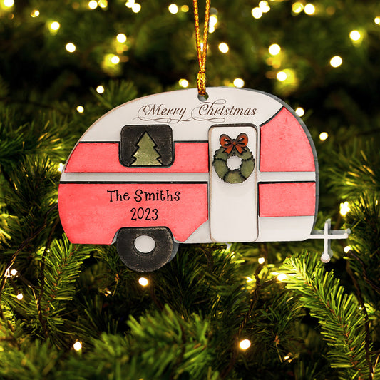 Fröhliche Weihnachten, Camper! - Personalisierter Camping-Weihnachtsschmuck