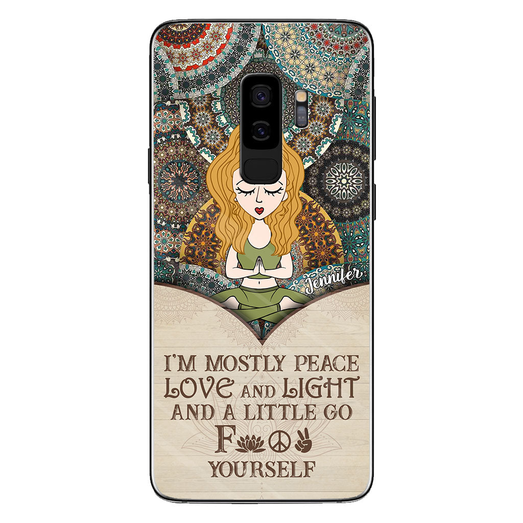 I'm Mostly Peace - Personalized Yoga Phone Case
