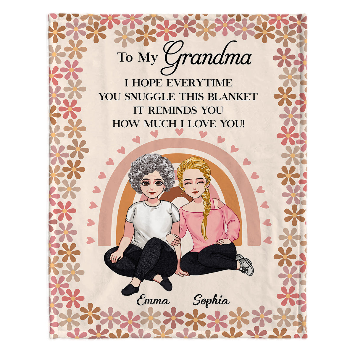 Wir hoffen, dass du dich jedes Mal, wenn du diese Decke kuschelst, daran erfreut – Geschenk für Mama, Oma – personalisierte Decke