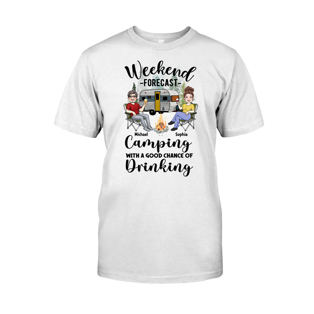 Wochenendprognose – Personalisiertes Camping-T-Shirt und Hoodie
