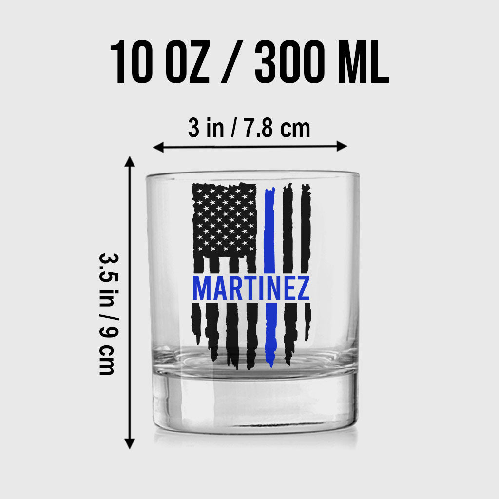 Police Officer - Personalized Police Officer Rock Glass