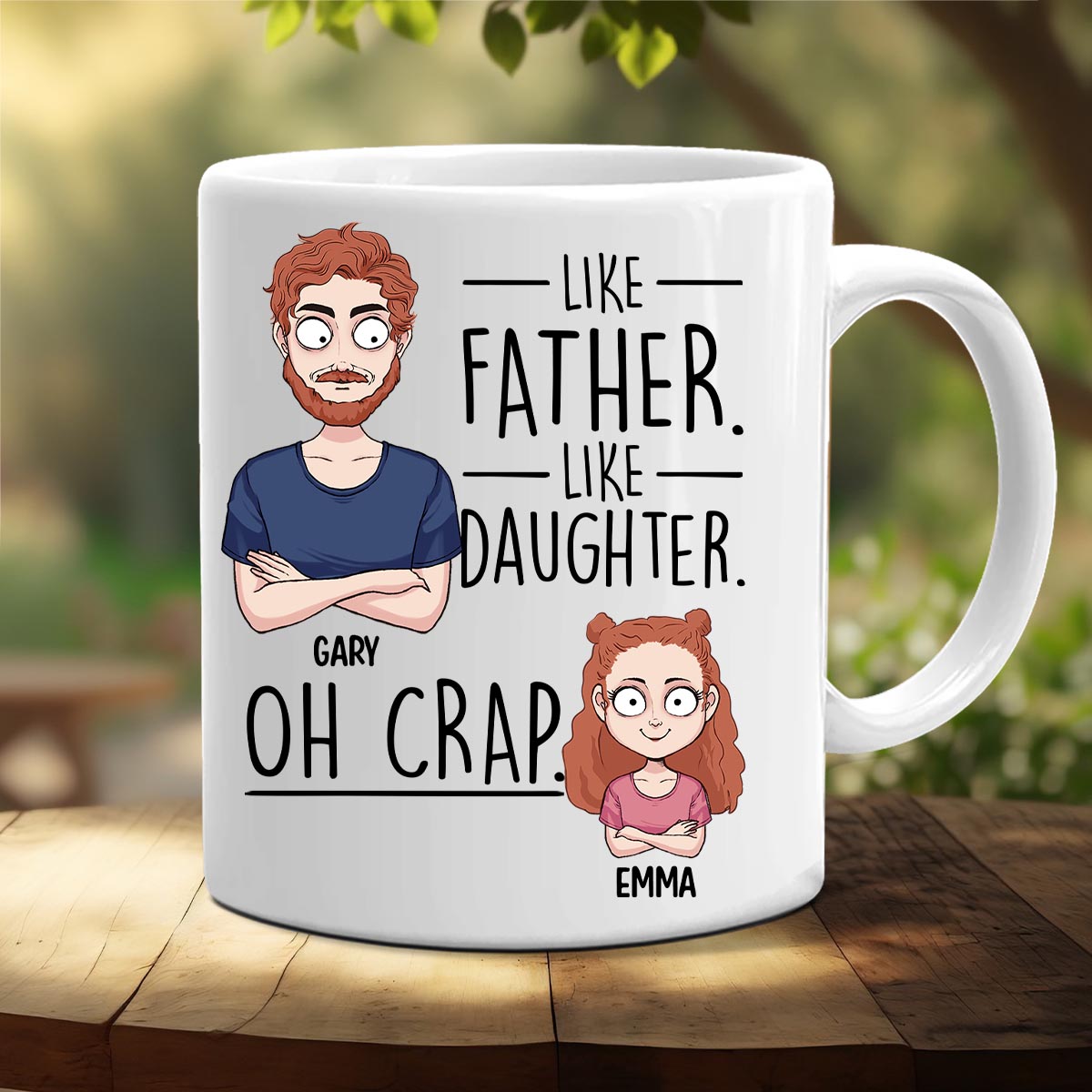 Wie der Vater, so die Tochter, so der Sohn – Geschenk für Papa, Mama, Sohn, Tochter – Personalisierte Tasse