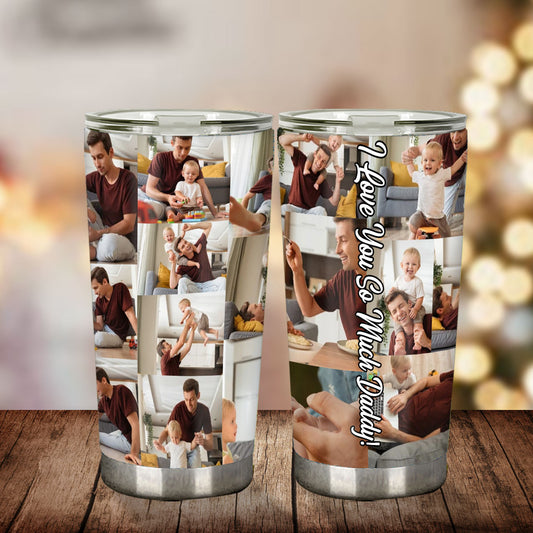 Collage-Trinkbecher – Geschenk für Papa – Personalisierter Trinkbecher