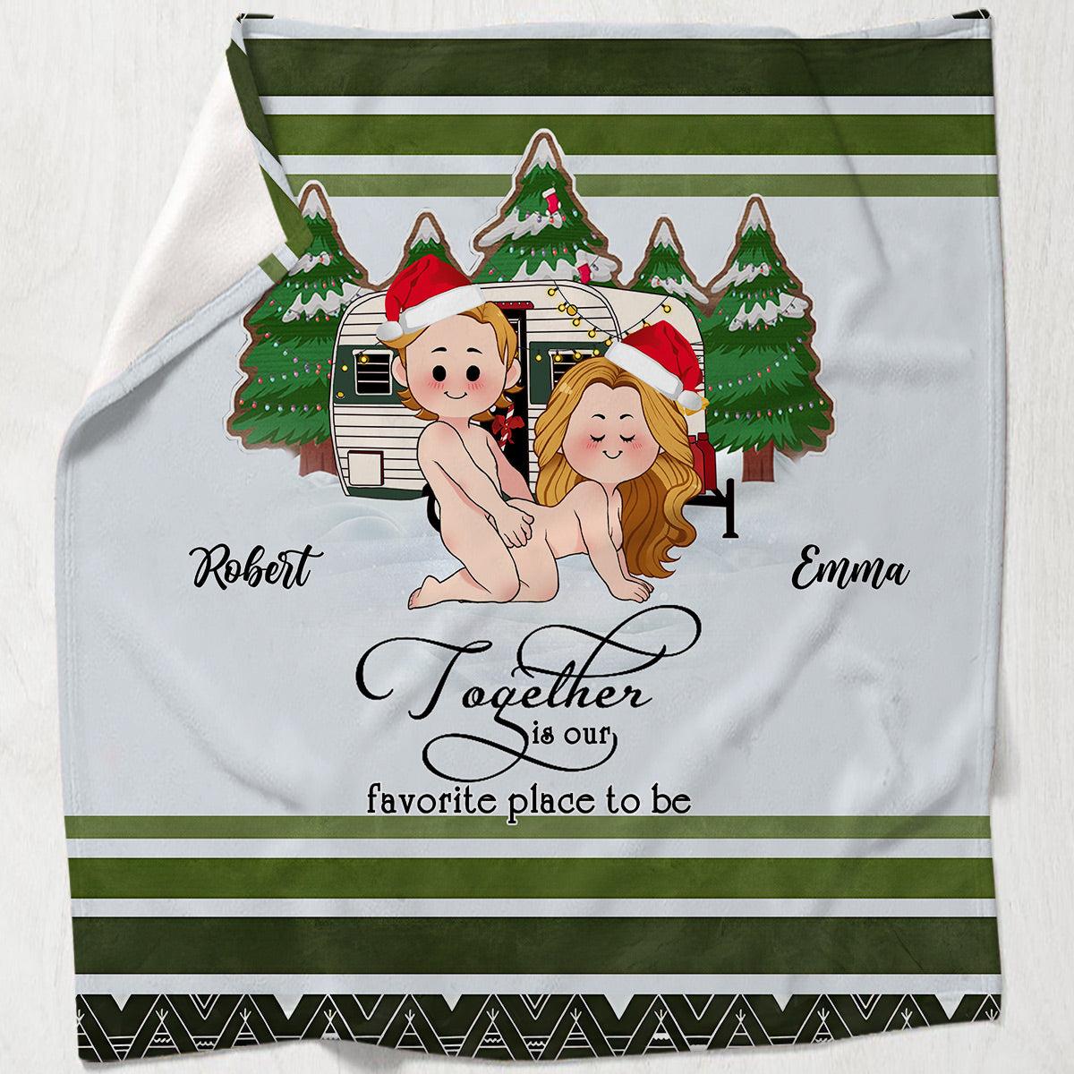 Gemeinsam sind wir am liebsten – personalisierte Campingdecke