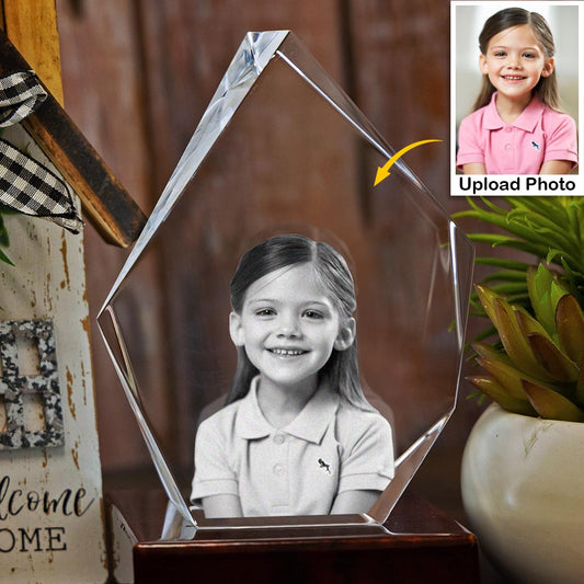 Custom Photo - Personalized granddaughter Laser Engraving 3D Iceberg Shaped Crystal Lamp