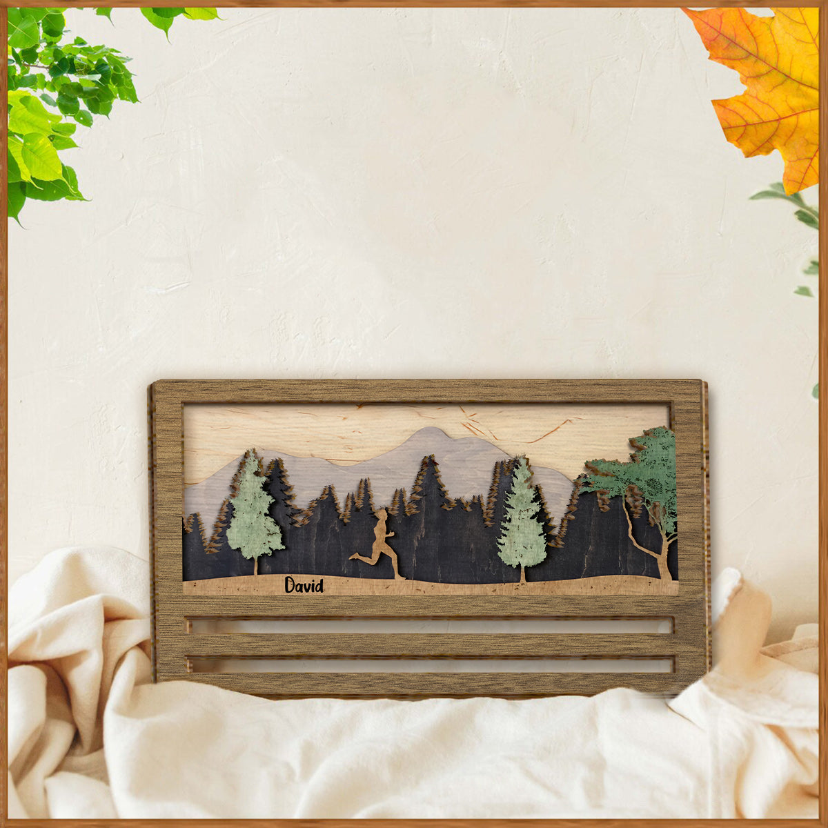 Medal Display - Personalized Running 2 Layered Wood Sign / Wood Plaque