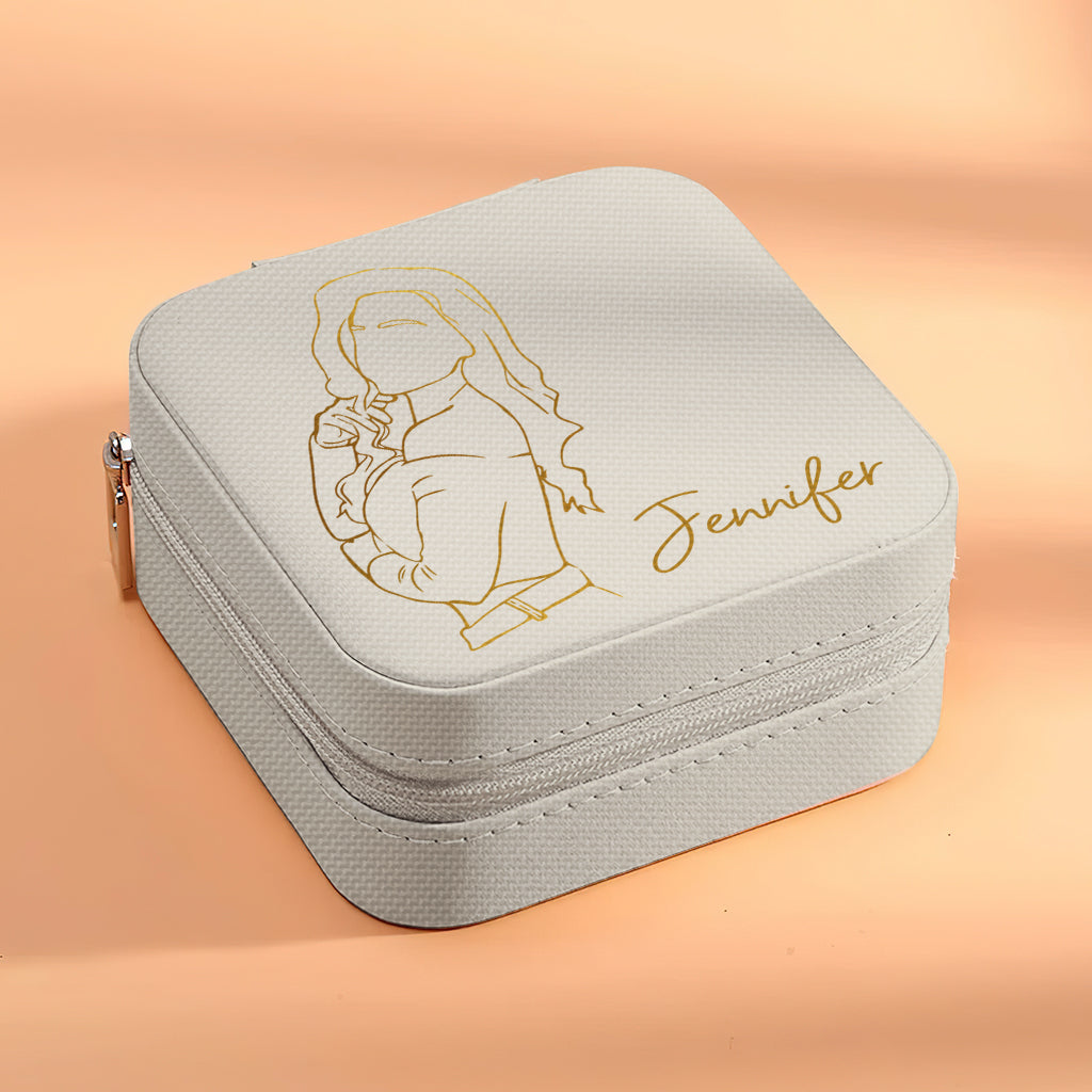 Custom Line Drawing - gift for grandma, mom, aunt, daughter, sister, granddaughter, wife, girlfriend - Personalized Jewelry Box