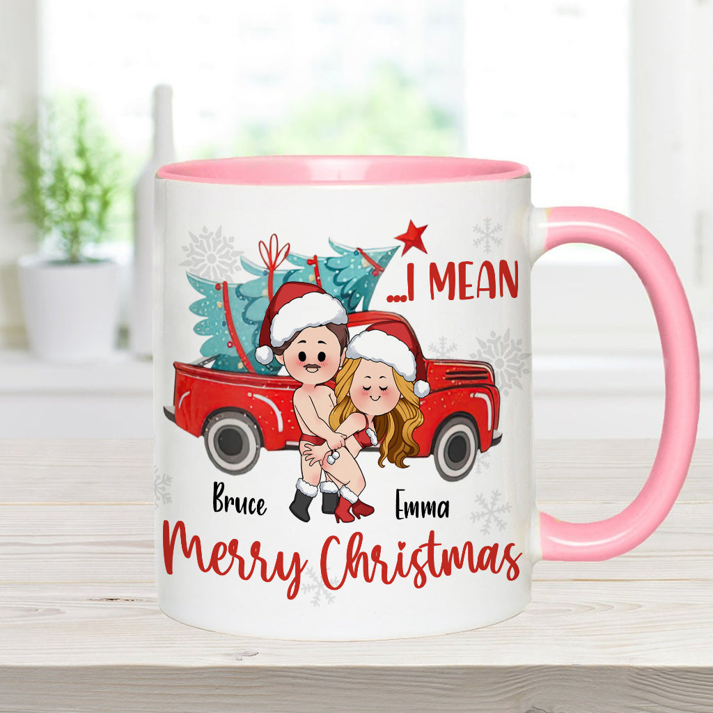 „Bend Me Over I Mean Merry Christmas“ – personalisierte Tasse für Paare