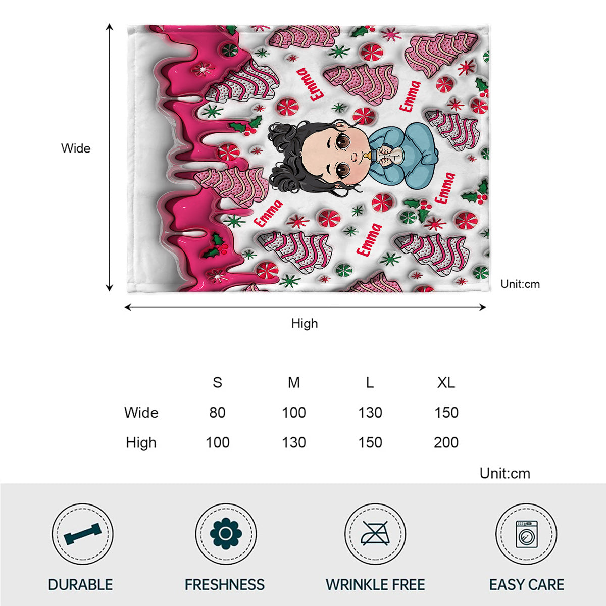 Frohe Weihnachten, Kinder – personalisierte Kinderdecke