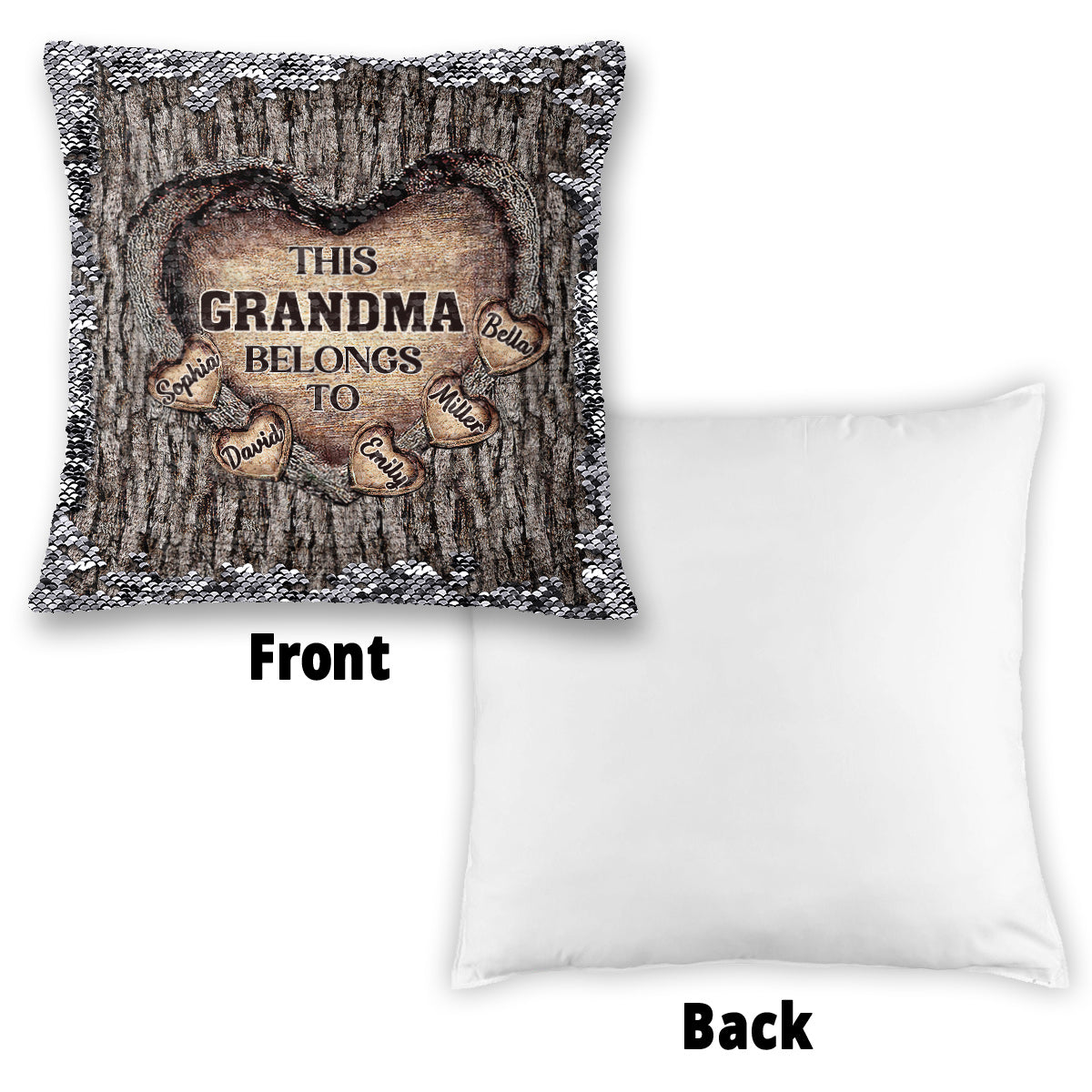 Dieses Geschenk für Oma - Personalisierter Pailletten-Kissenbezug