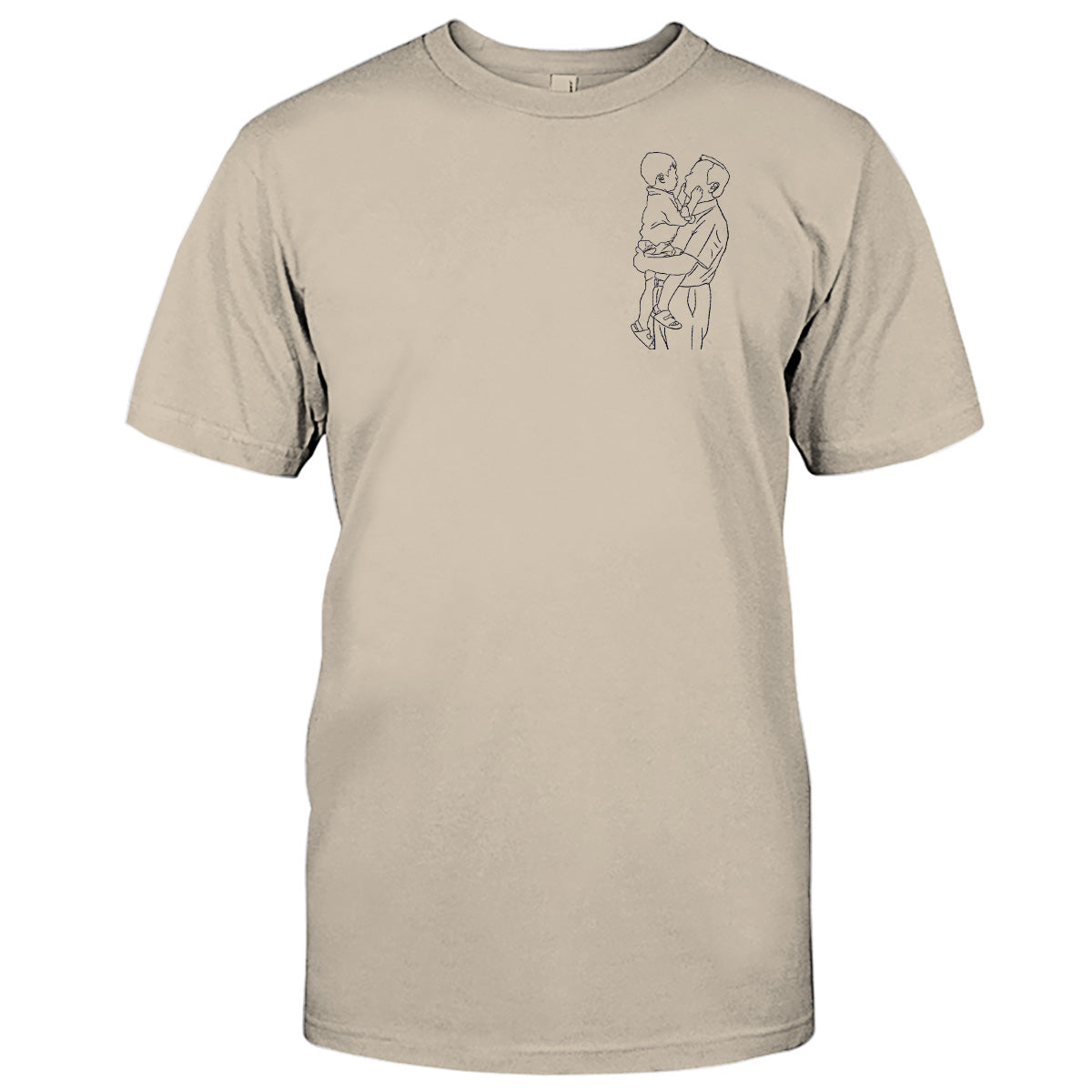 Individuelle Strichzeichnung – Personalisiertes, besticktes Opa-T-Shirt