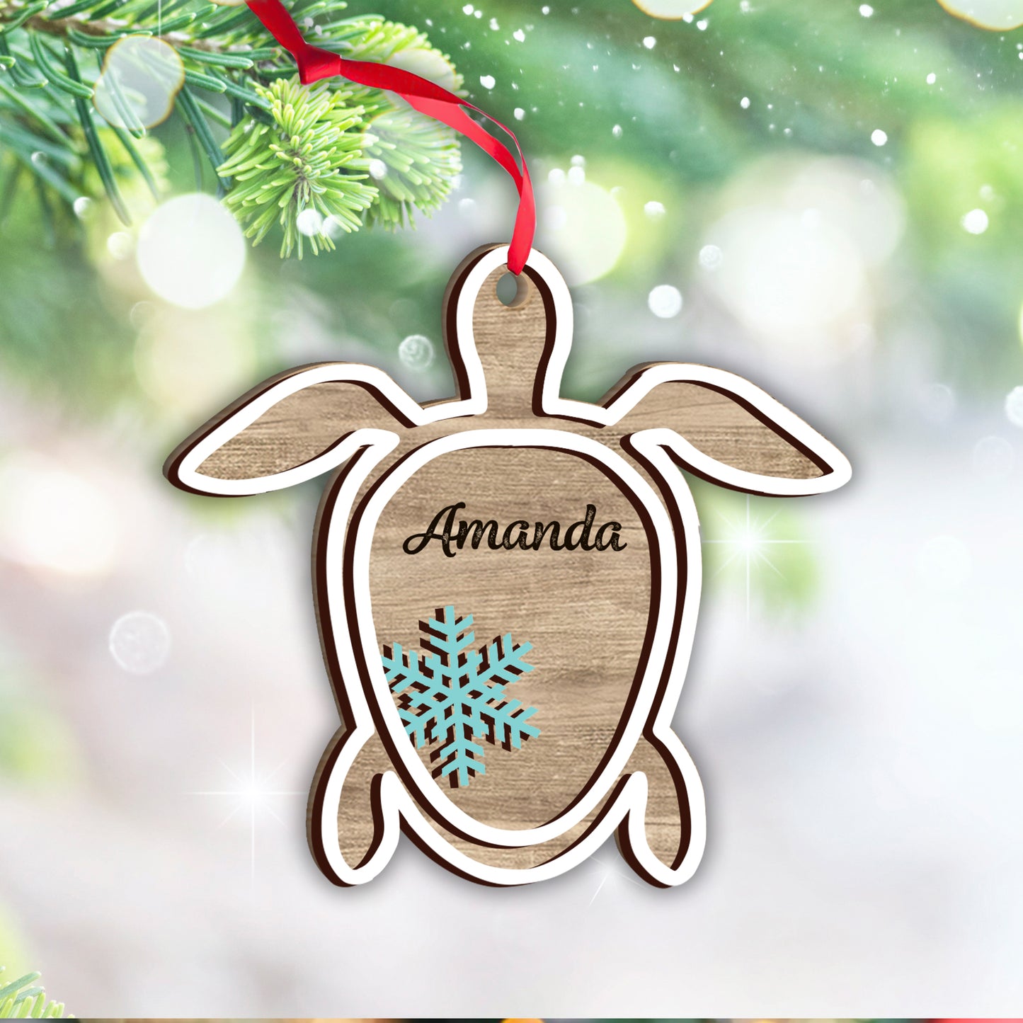 Love The Sea - Personalized Sea Lover 2 Layered Piece Ornament