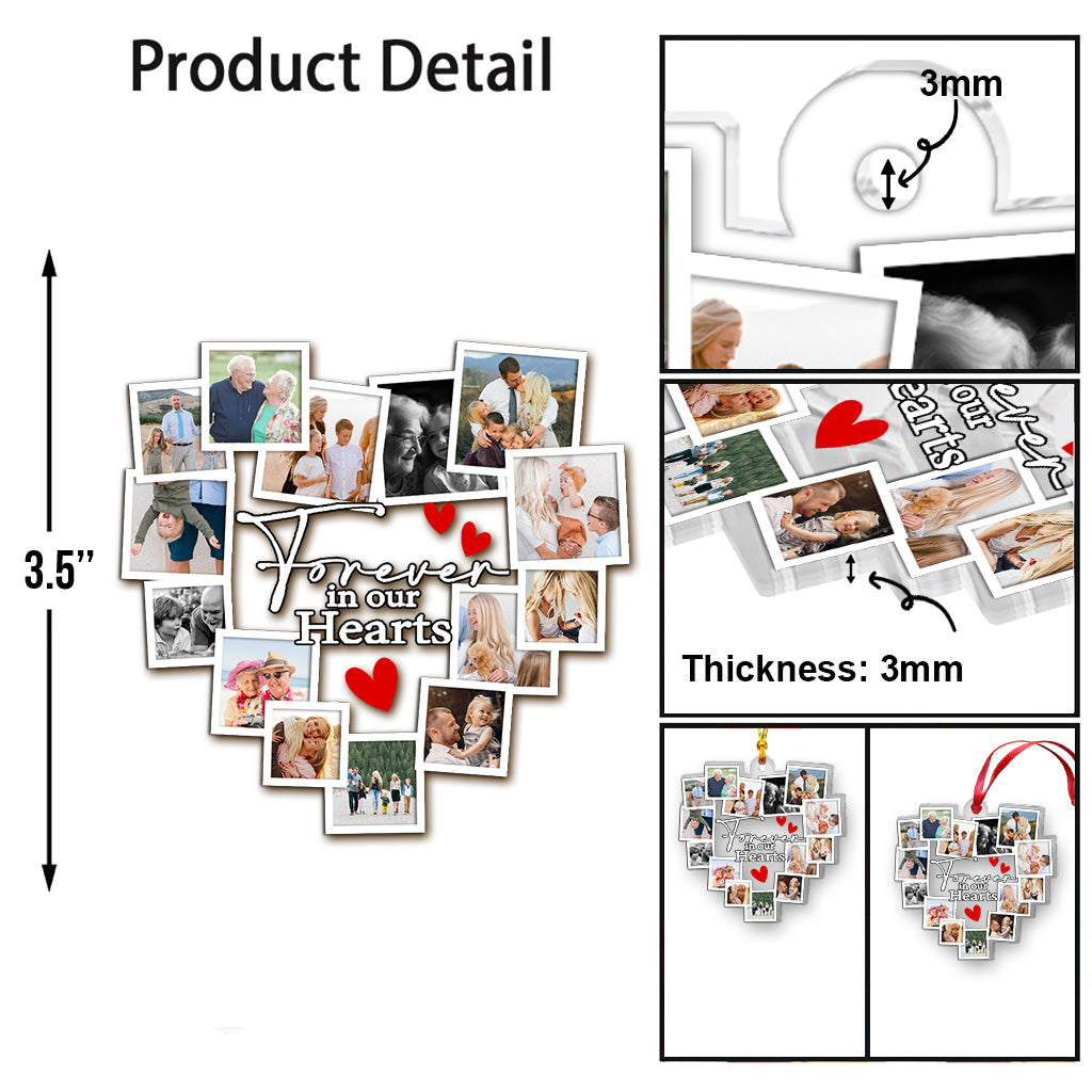 Forever In My Heart - Personalized Memorial Transparent Ornament