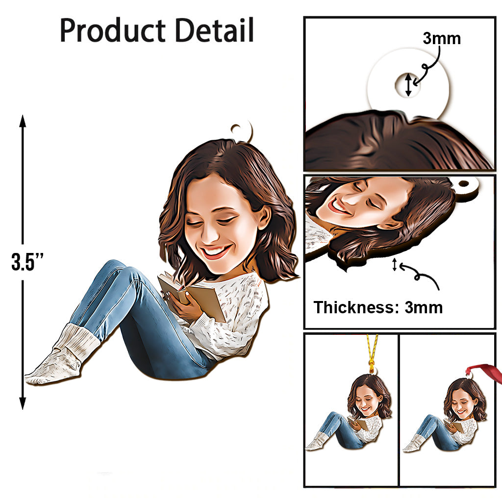 Karikatur eines Bücherliebhabers – personalisierter Buchanhänger